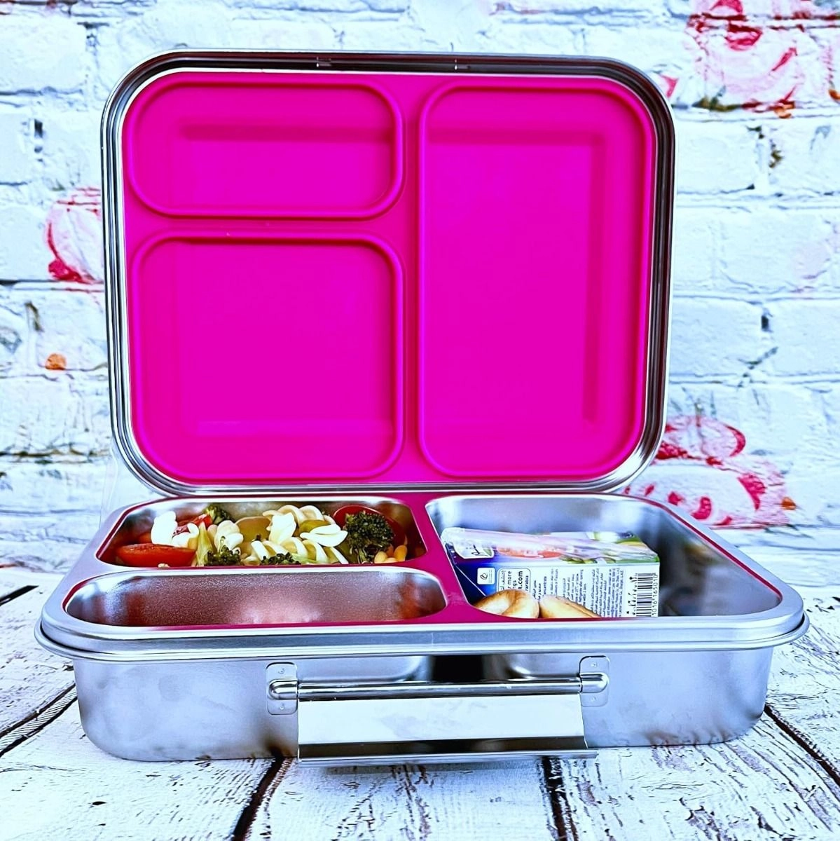 3 Compartment Bento Steel Lunch Box - 1750ml