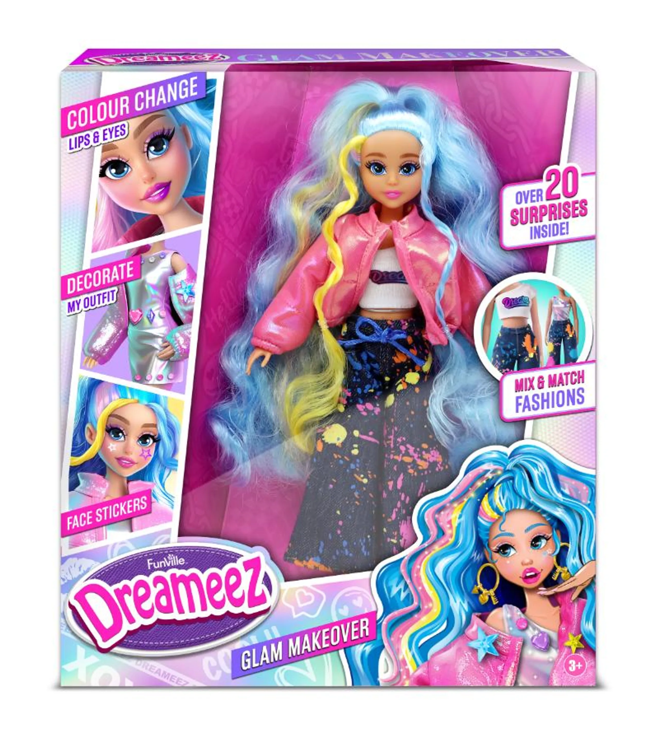 Funville Dreameez Ultra Glam Makeover Doll Set - Ages 3+