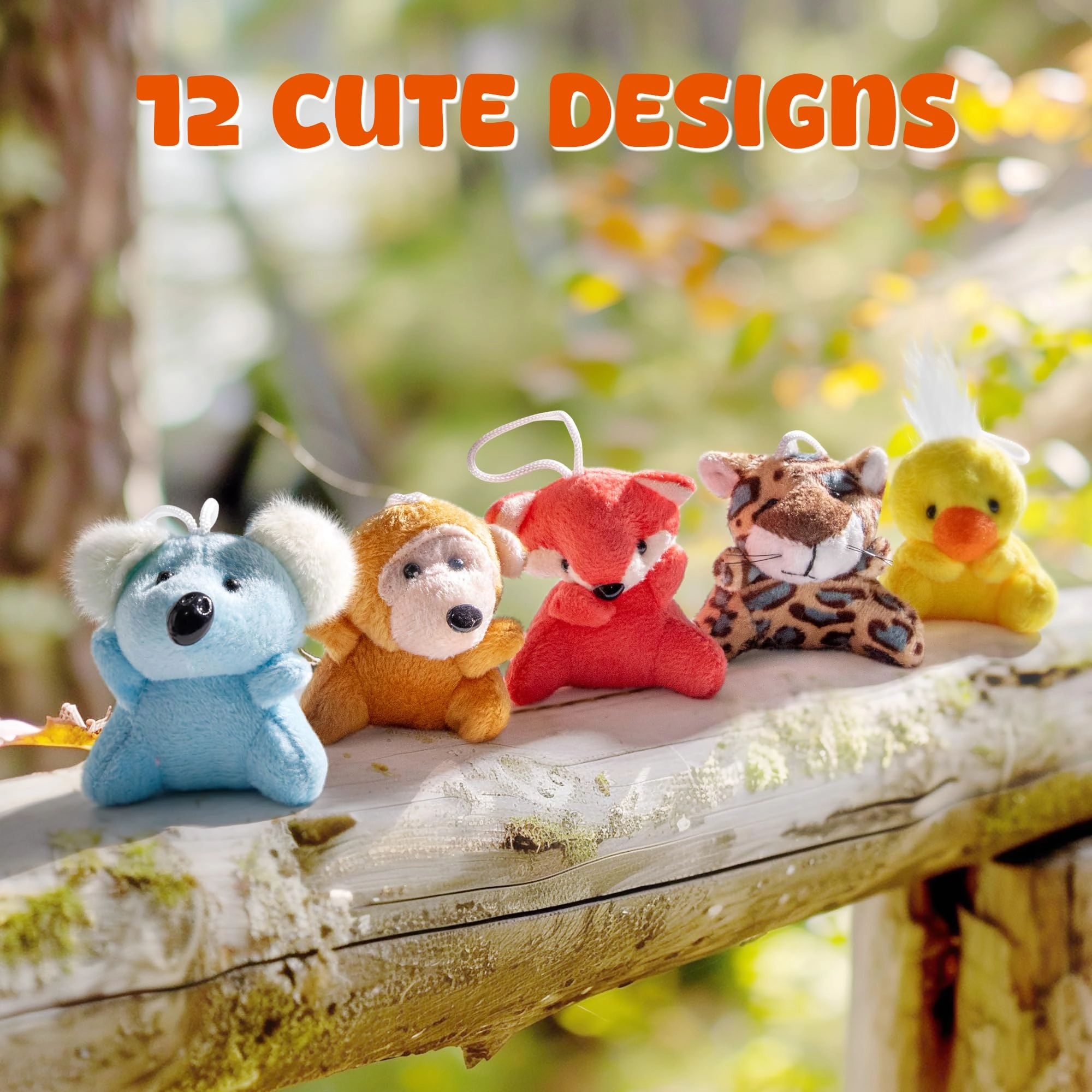 Mini Stuffed Animals - 12 Packs 2-3 inches Multicolor