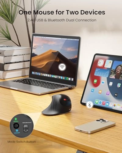 Ergonomic Vertical Mouse - Bluetooth, USB
