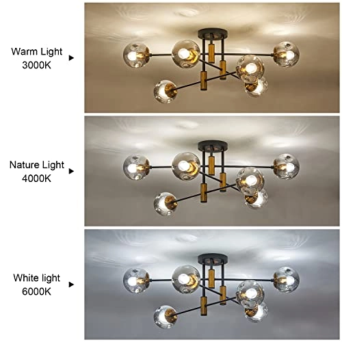 Sputnik Chandelier - 6-Light Matte Black