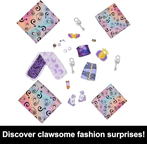 Clawdeen Wolf Doll - Skulltimate Secrets Fearidescent Series Dress-Up Locker 19+ Surprises