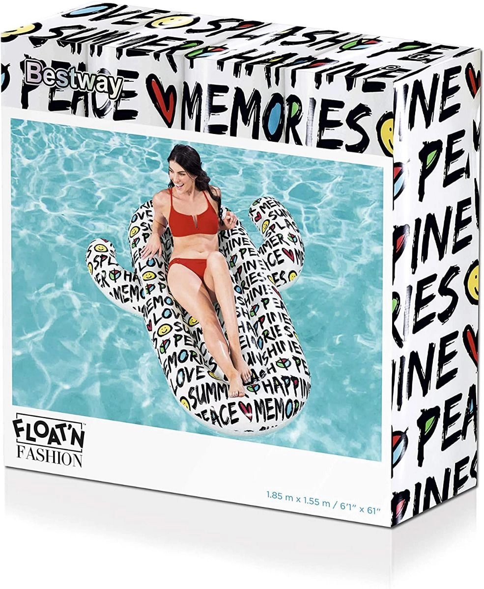 Lounge Summer Quotes Cactus - Inflatable Pool Float