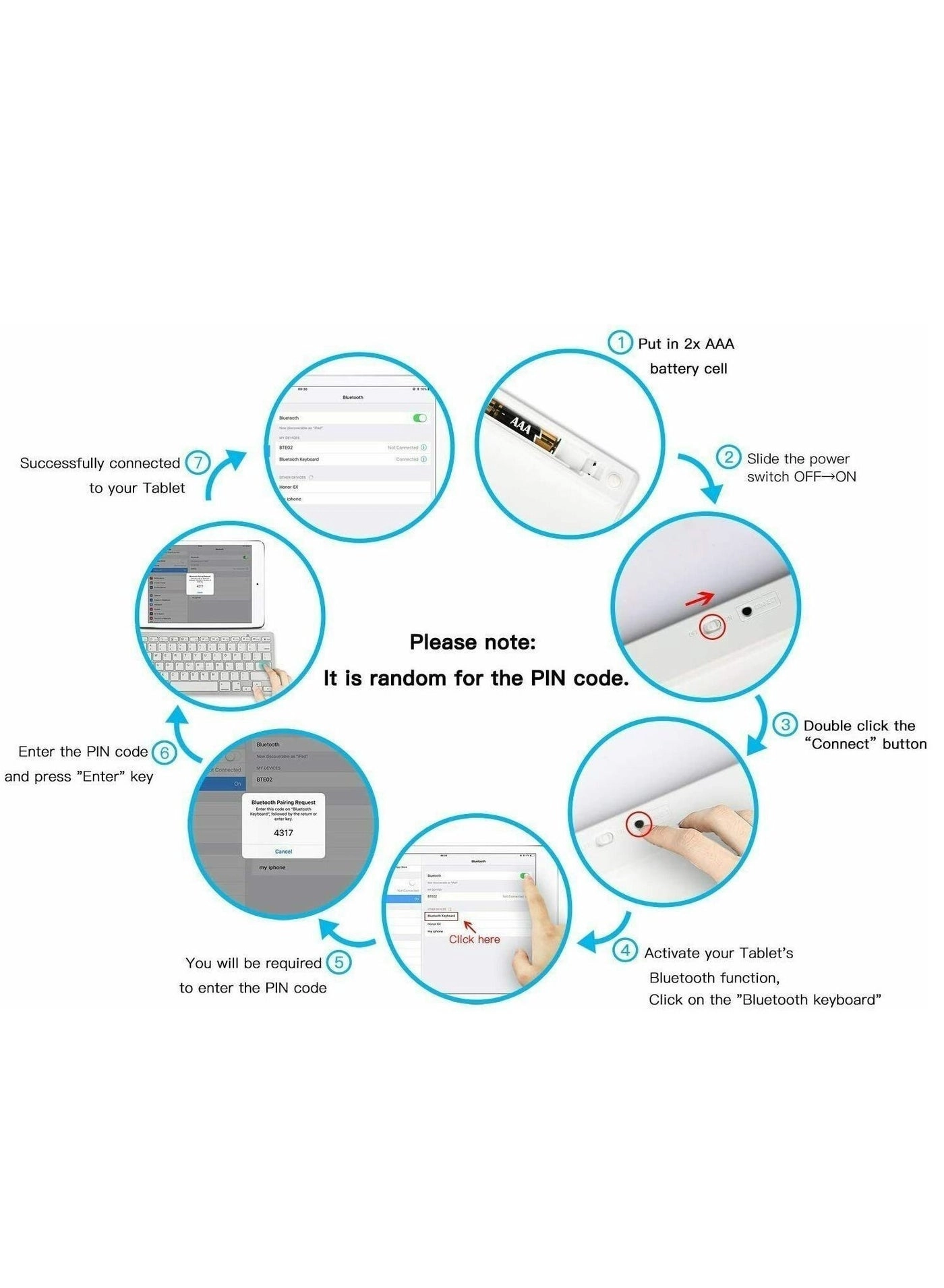 Mini wireless Bluetooth keyboard - EN Wireless