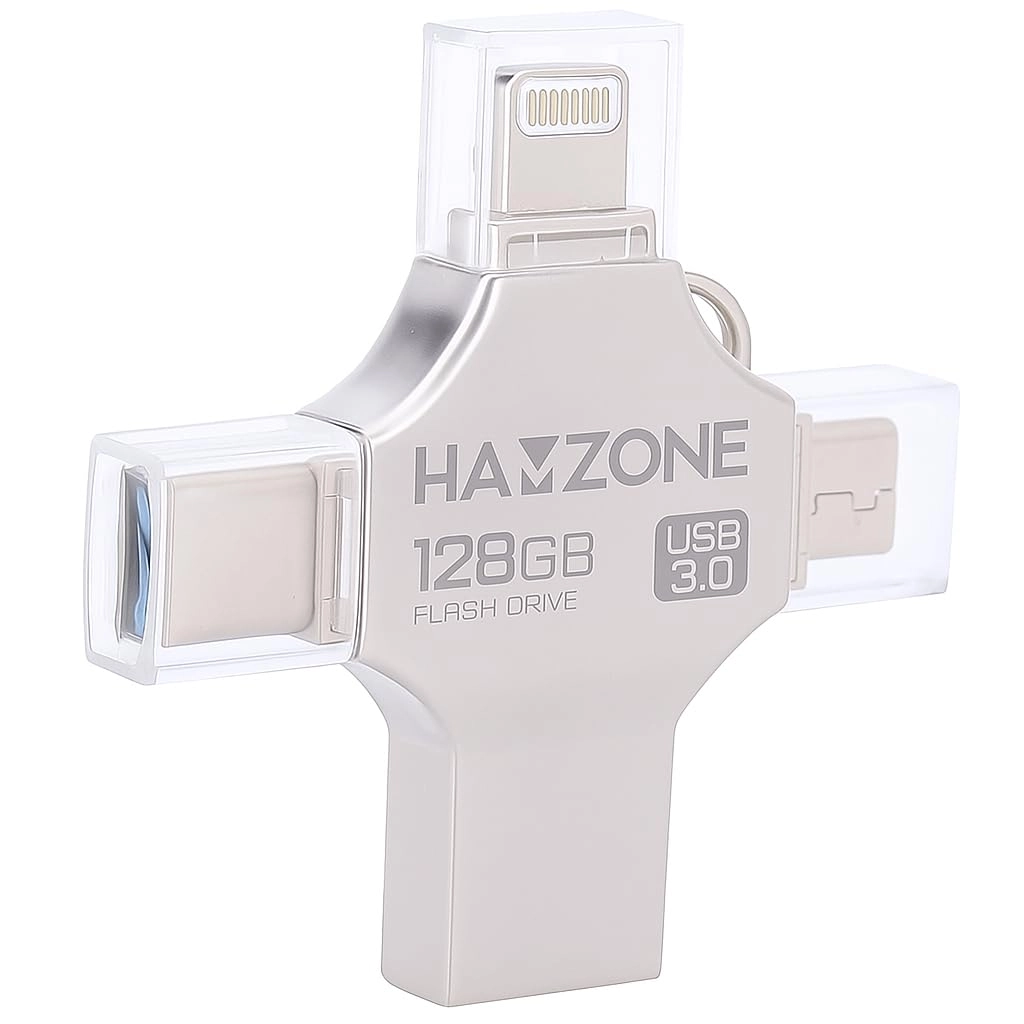 Hamzone 4-in-1 USB Flash Drive - Lightning Type-C USB3.0 128GB