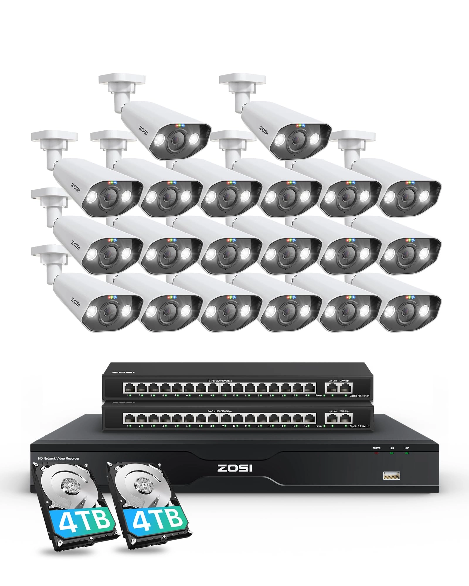 Zosi 4K Security Camera System - 32 channels