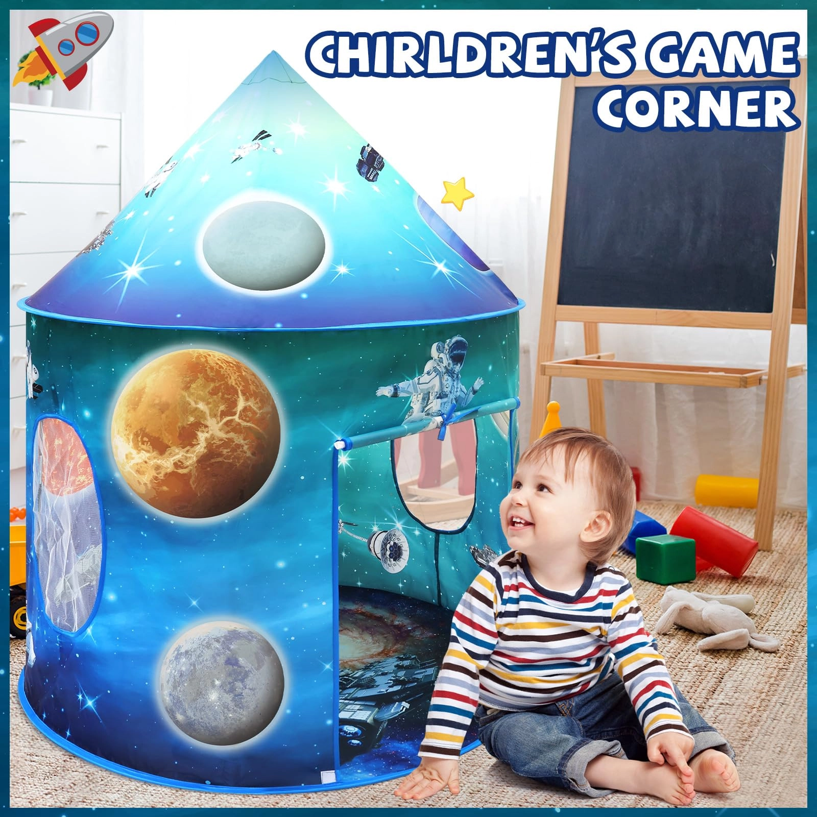 Space World Play Tent - Large Blue