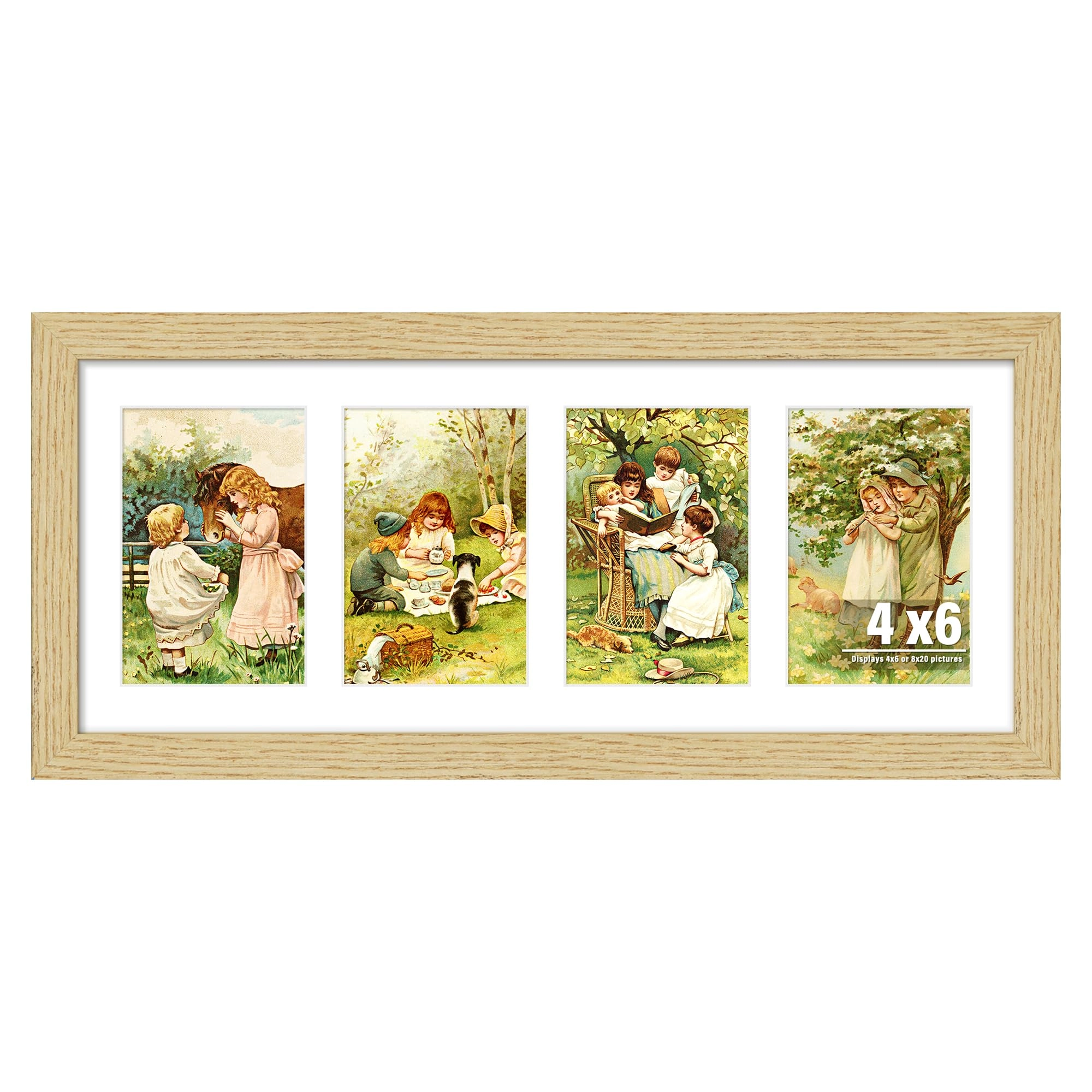 duenpy Collage Picture Frame - 8x20(4x6 opening) four 4x6-inch photos