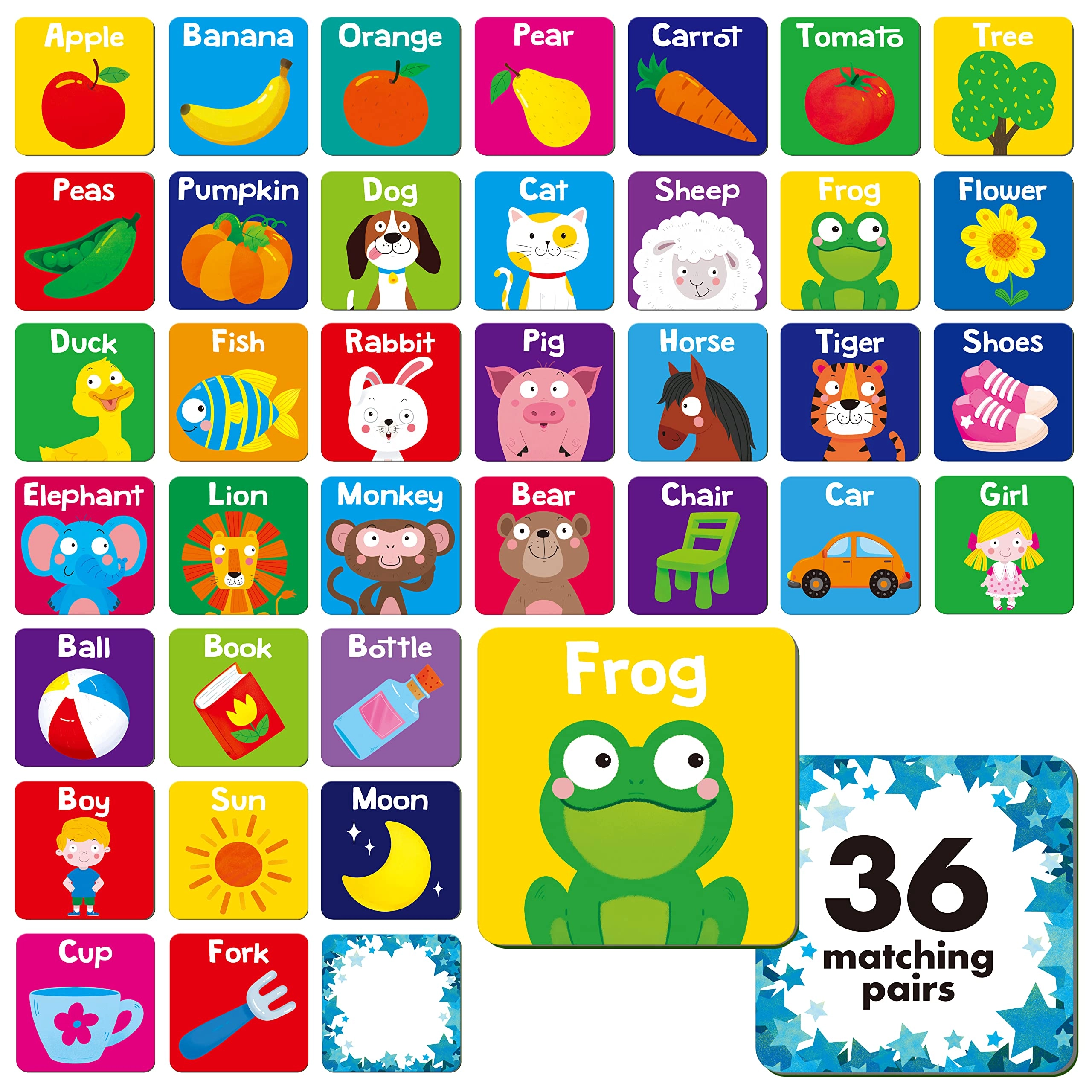 Memory Matching Game - 36 months - 6 years 72 pieces