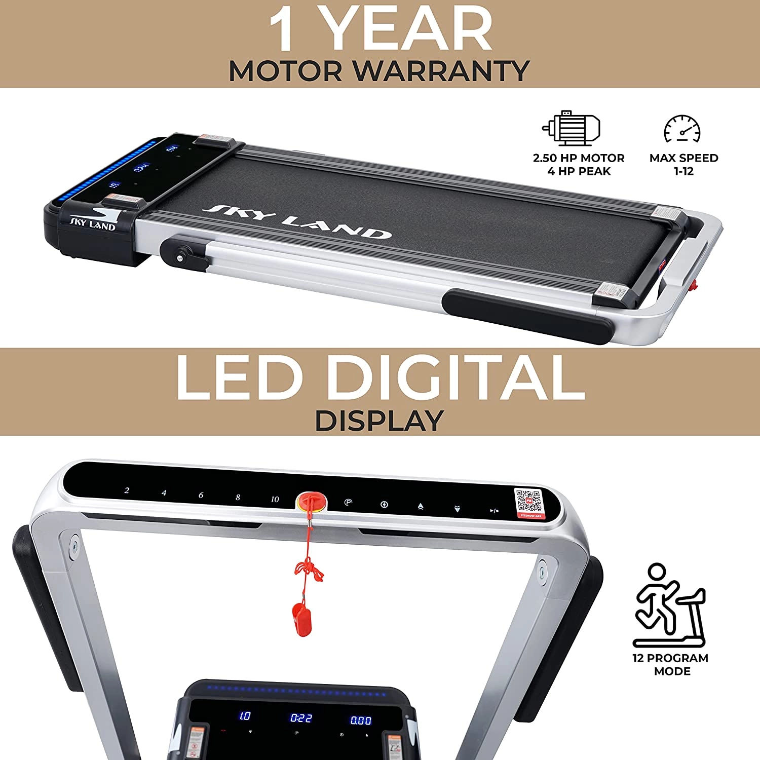 2 in 1 Treadmill Machine Walking Pad & Running Pad 4hp Dimension2D[width=400.0, height=1100.0]mm