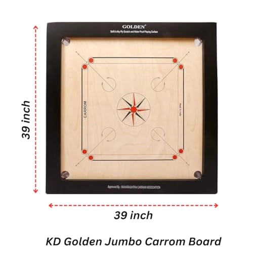 Golden Carrom Board - Full Size Coins Striker Cover