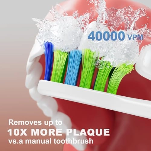 Sonic Electric Toothbrush - 40000VPM 5 Modes 4 Brush Heads