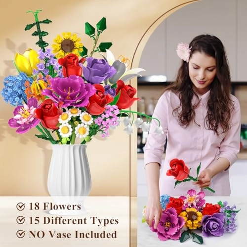Flower Bouquet Building Set - 1015 pcs