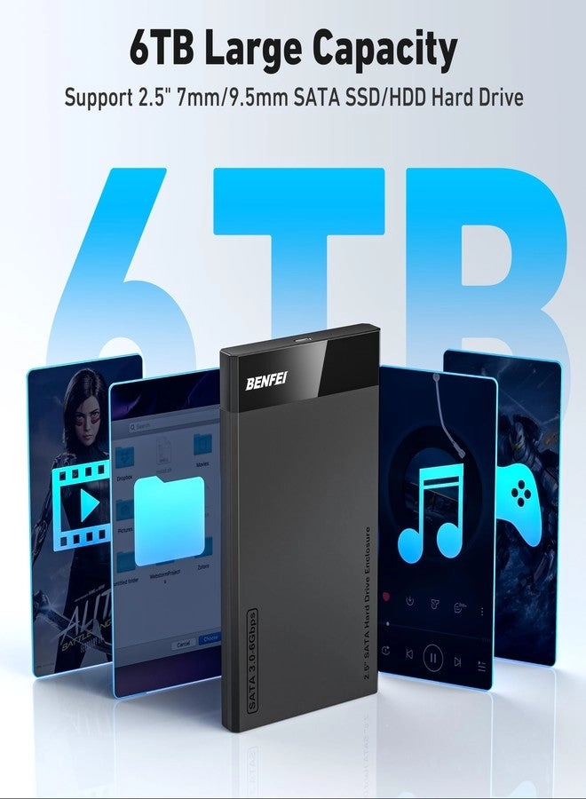 2.5 Inch SATA to USB External Hard Drive Enclosure - 6Gbps UASP Tool Free