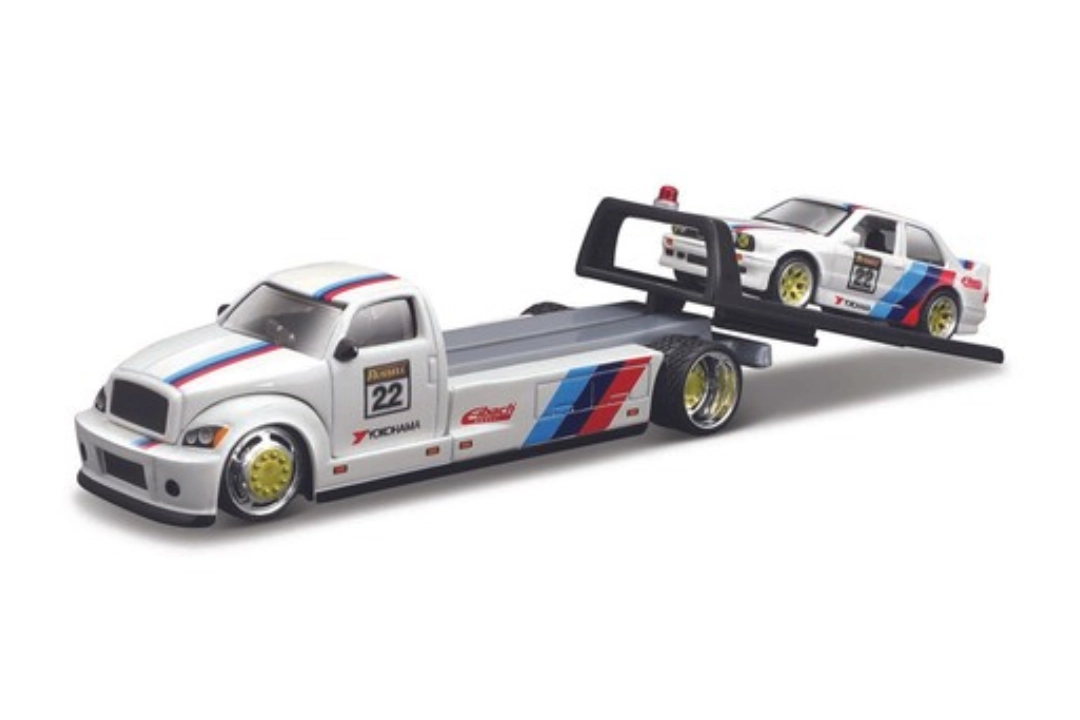 Maisto Flatbed + 1988 BMW M3 - Die-cast 1:64