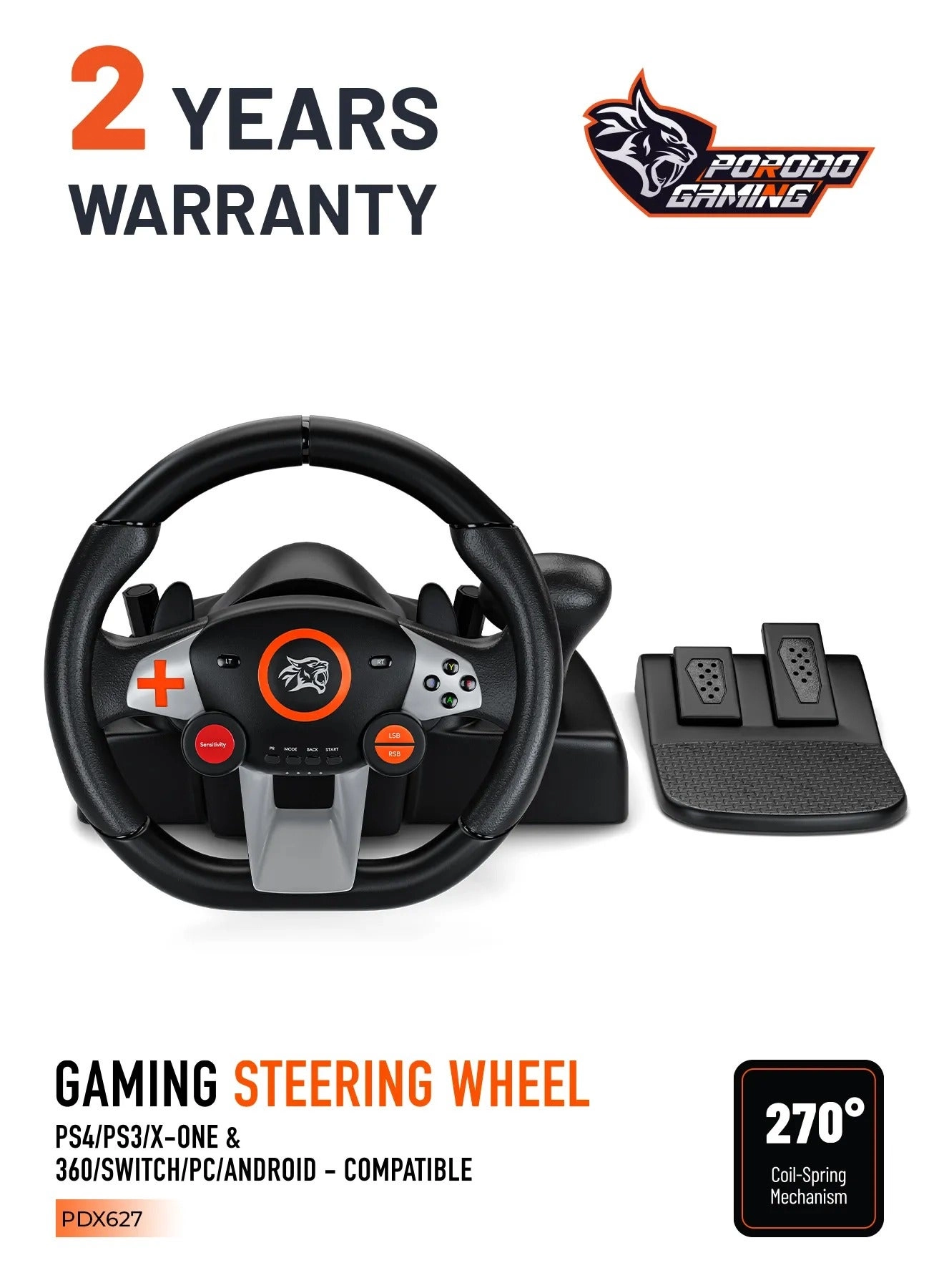 PDX627 Racing Wheel & Pedals