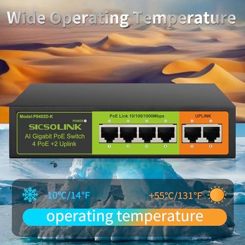 6 port 1GB POE Switch - 65W 6 802.3af/at 1000Mbps