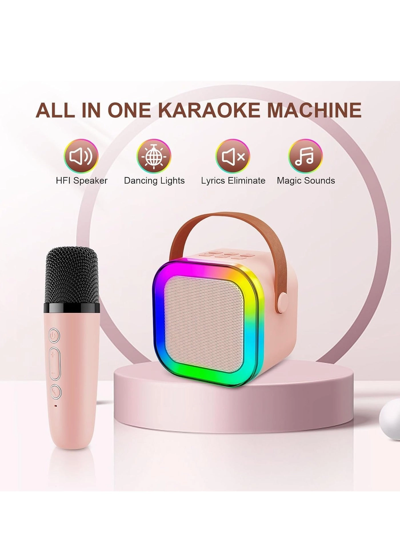 MD673PS - Bluetooth Cordless Microphone LED pink