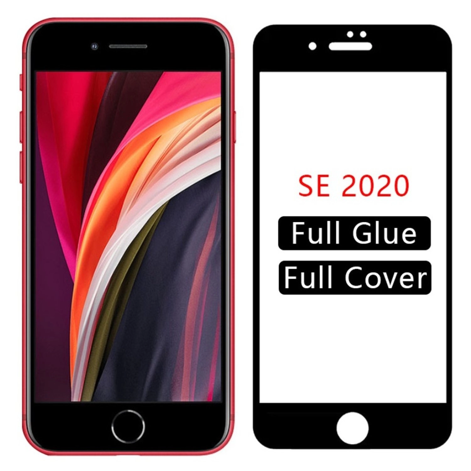 5D Tempered Glass Screen Protector + Clear Back Protector for iPhone SE