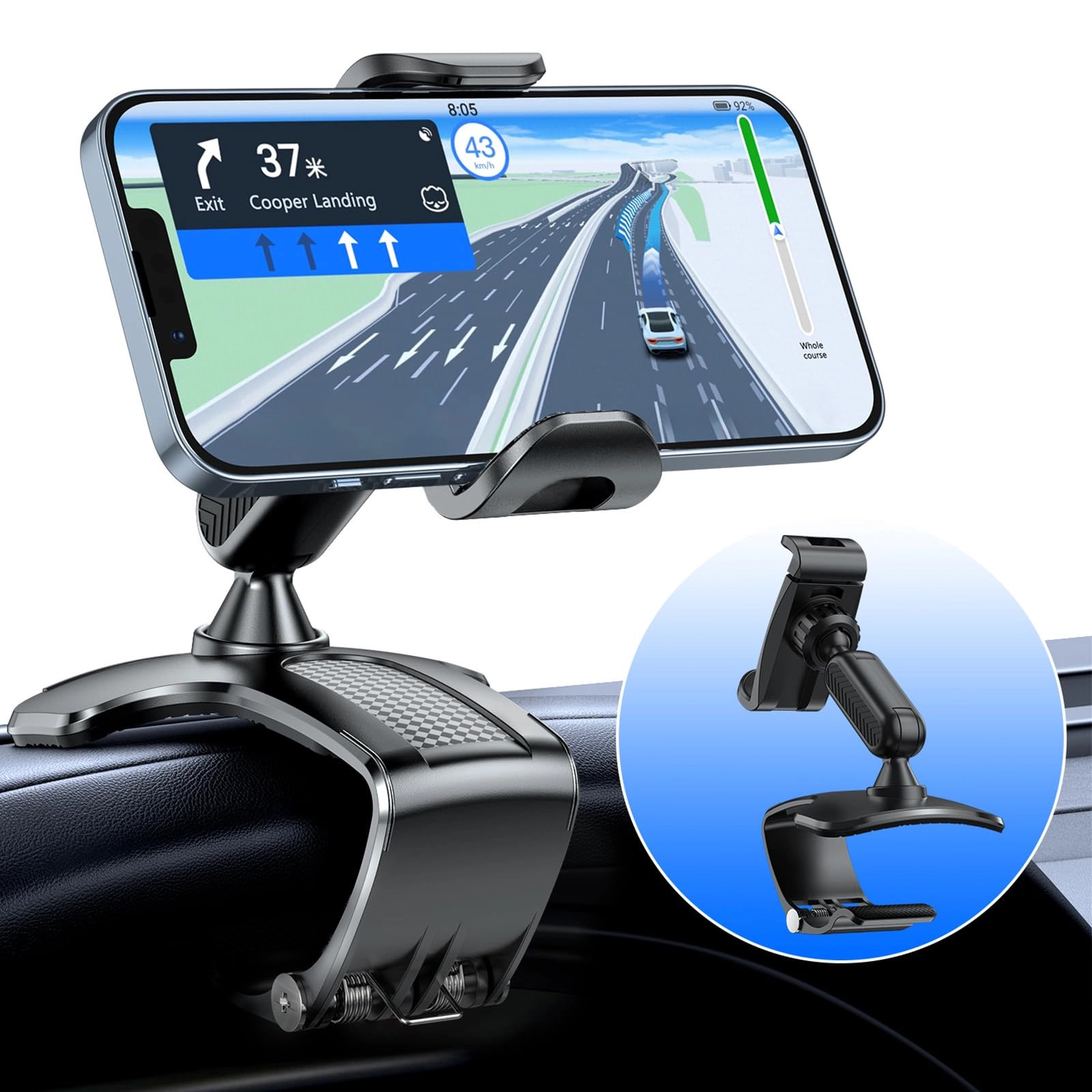 RIEMKSL Car Dashboard Phone Clip Holder