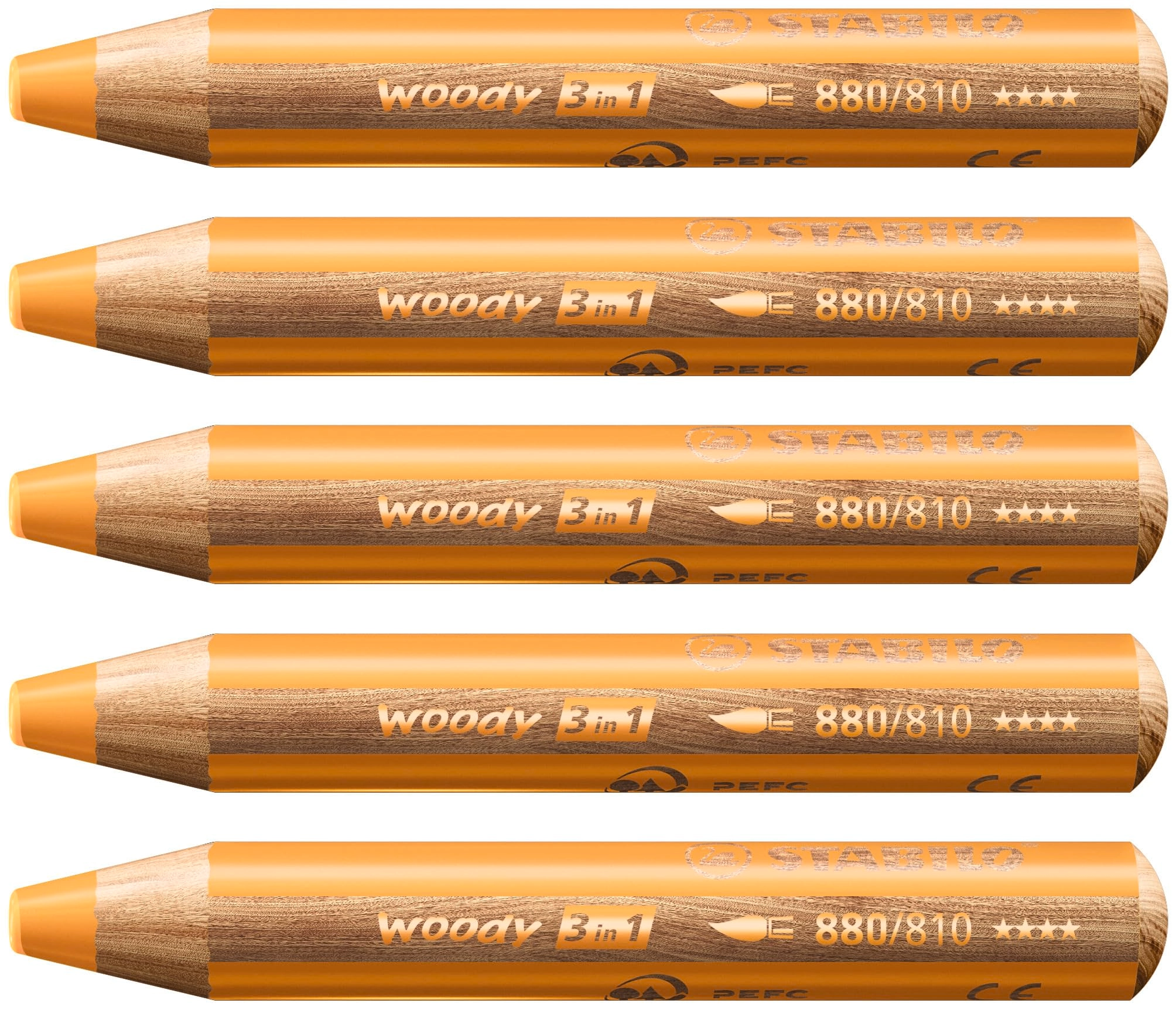 Stabilo woody 3 in 1 Watercolour Crayons - 5 Pcs