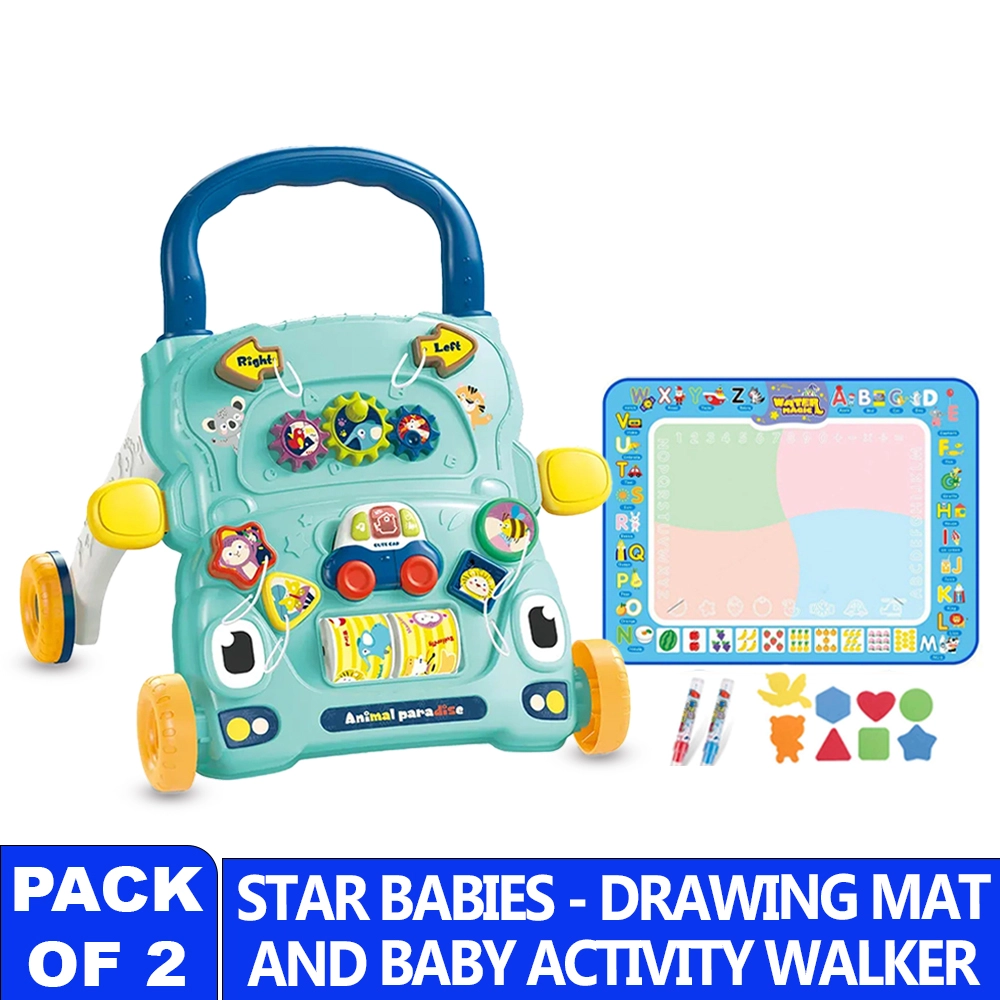 Rolling Ball Walker - Light And Music + Baby Drawing Mat