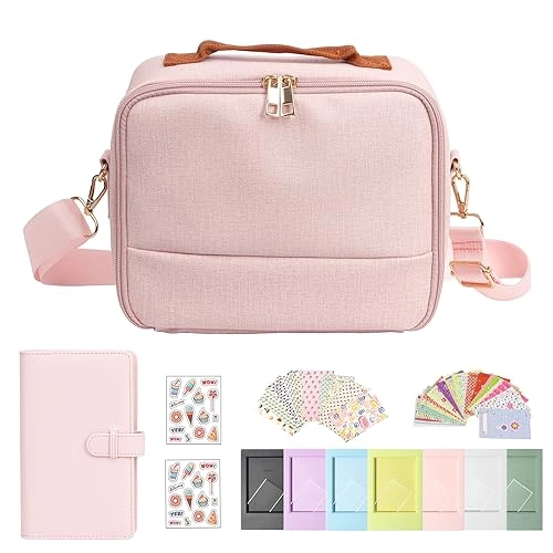Case - Magic Pink + Adjustable strap + Photo album + Four-color filter + Frame sticker + Camera sticker + Selfie mirror