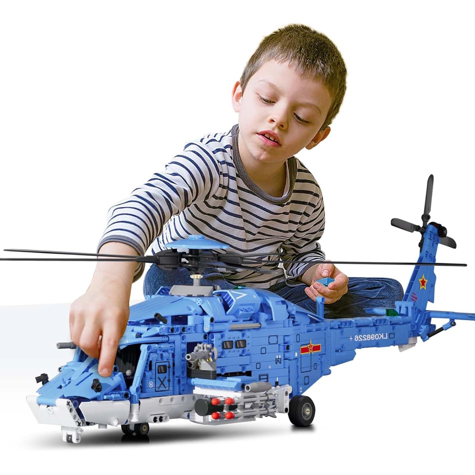 TOY PLAYER Military Helicopter - Large Compatible with Lego Sets