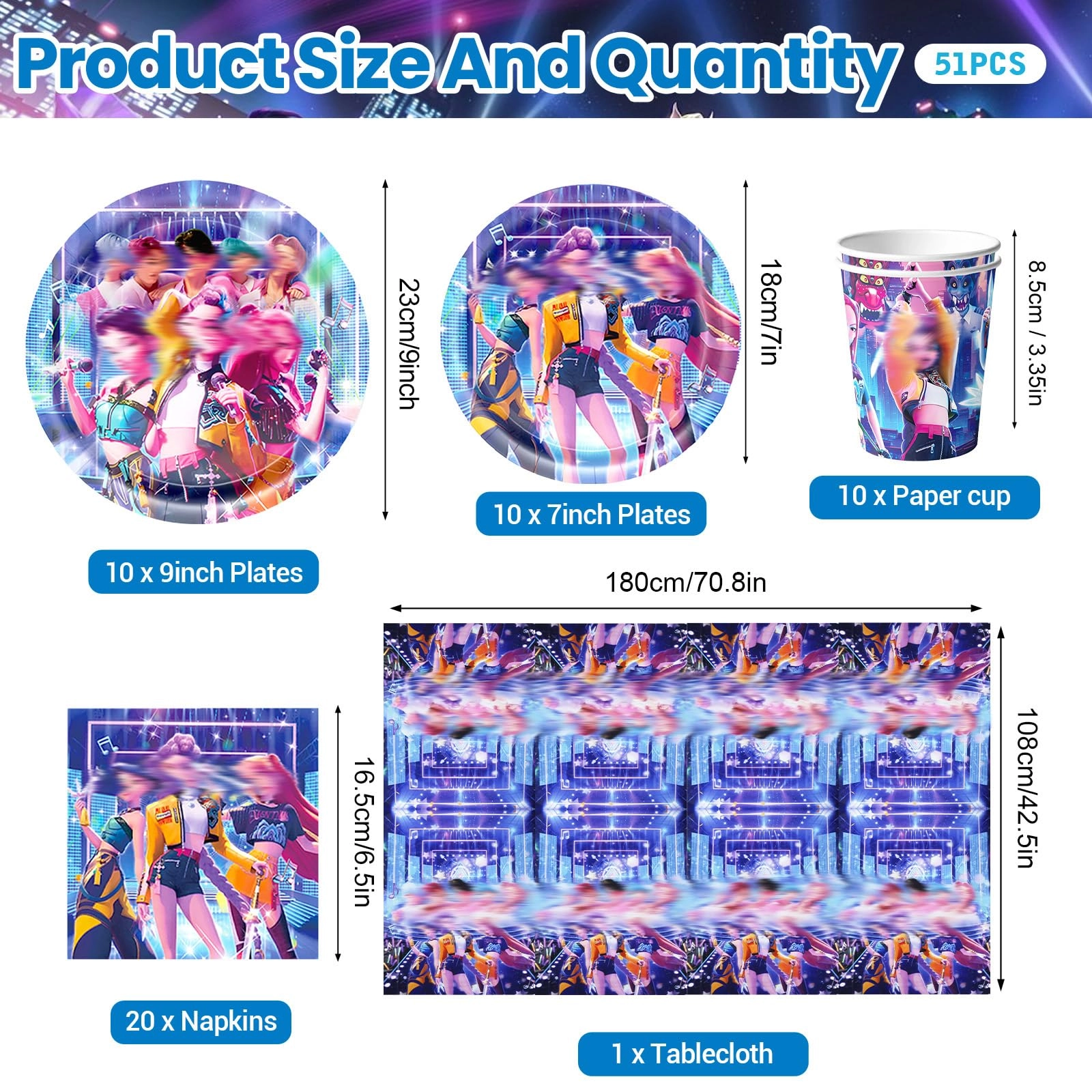 Party Tableware Set - 52PC Birthday