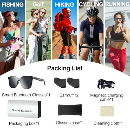 Smart Glasses - Bluetooth 5.3 UV400 Polarized Stereo Audio