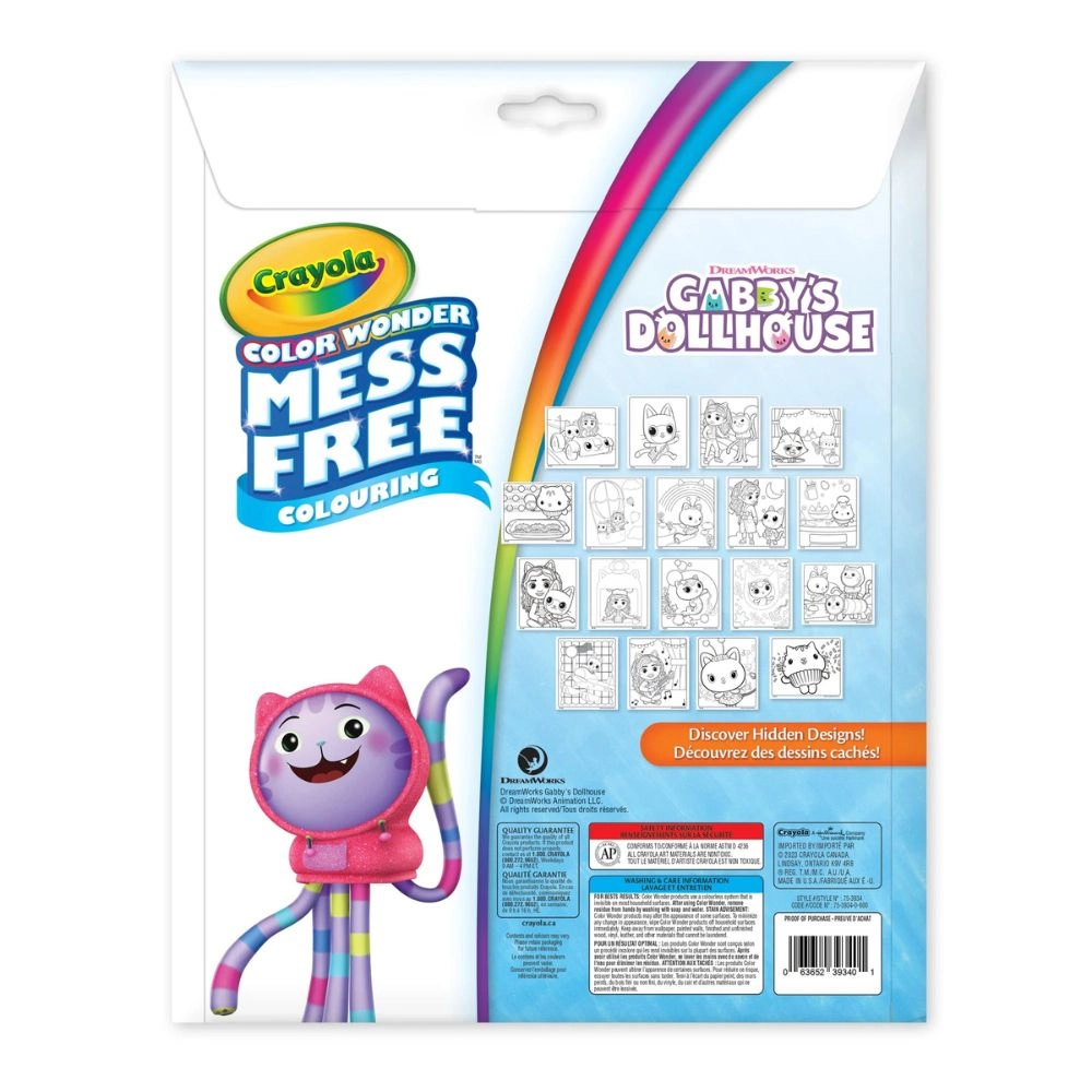 Color Wonder Mess-Free Coloring Set - 18 Gabby's Dollhouse colouring pages 4 Colour Wonder Mini Markers