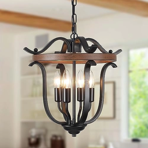 Farmhouse Chandelier - 4 Lights E12 Base