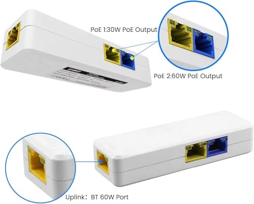 2-Port PoE Extender - 30W 60W IEEE 802.3af/at/bt 100Mbps
