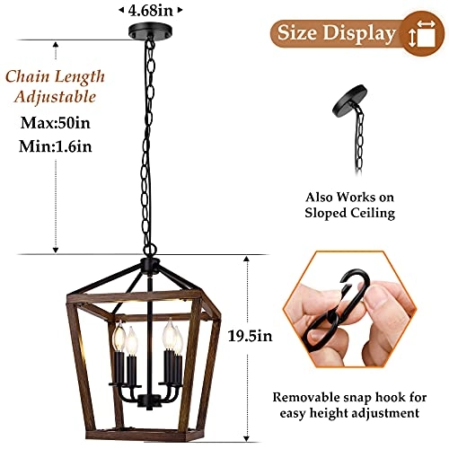 Farmhouse 4-Light Chandelier - Dimmable