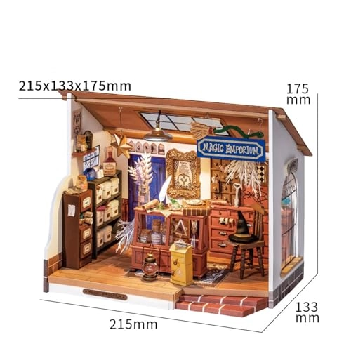 DIY Miniature Dollhouse Room Kit - Wood LED Light