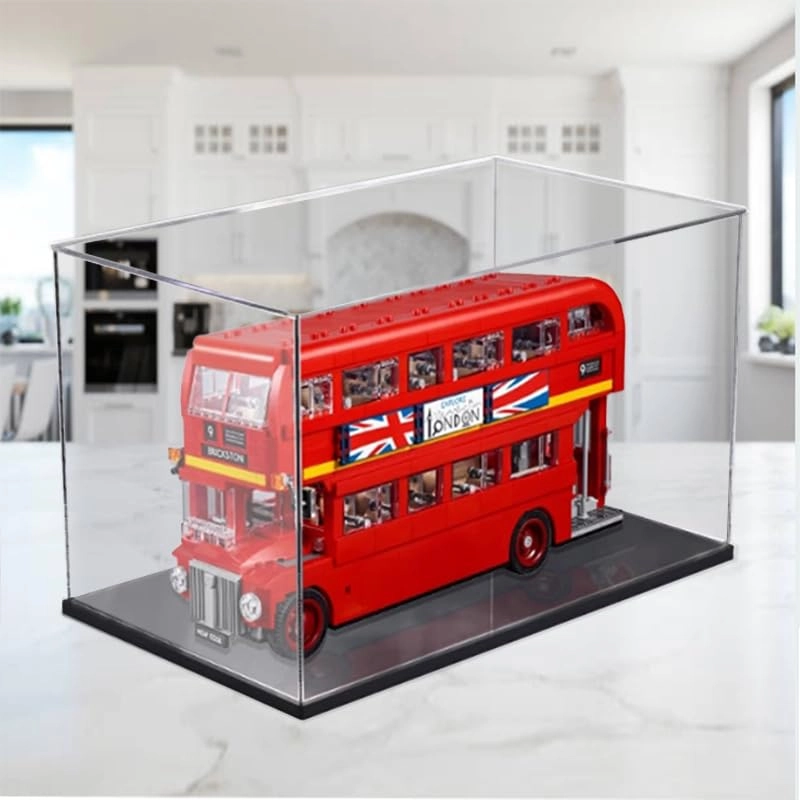 Clear Acrylic Display Case - 40x15x20cm Wood Bottom