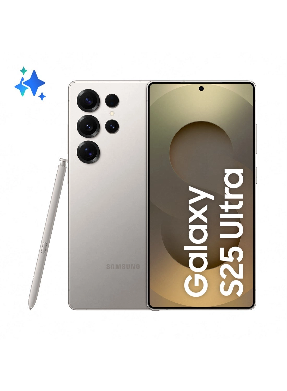 Galaxy S25 Ultra - 12GB 256GB 5G Titanium Grey + Classic Hybrid Case - Clear Black MagSafe Compatible