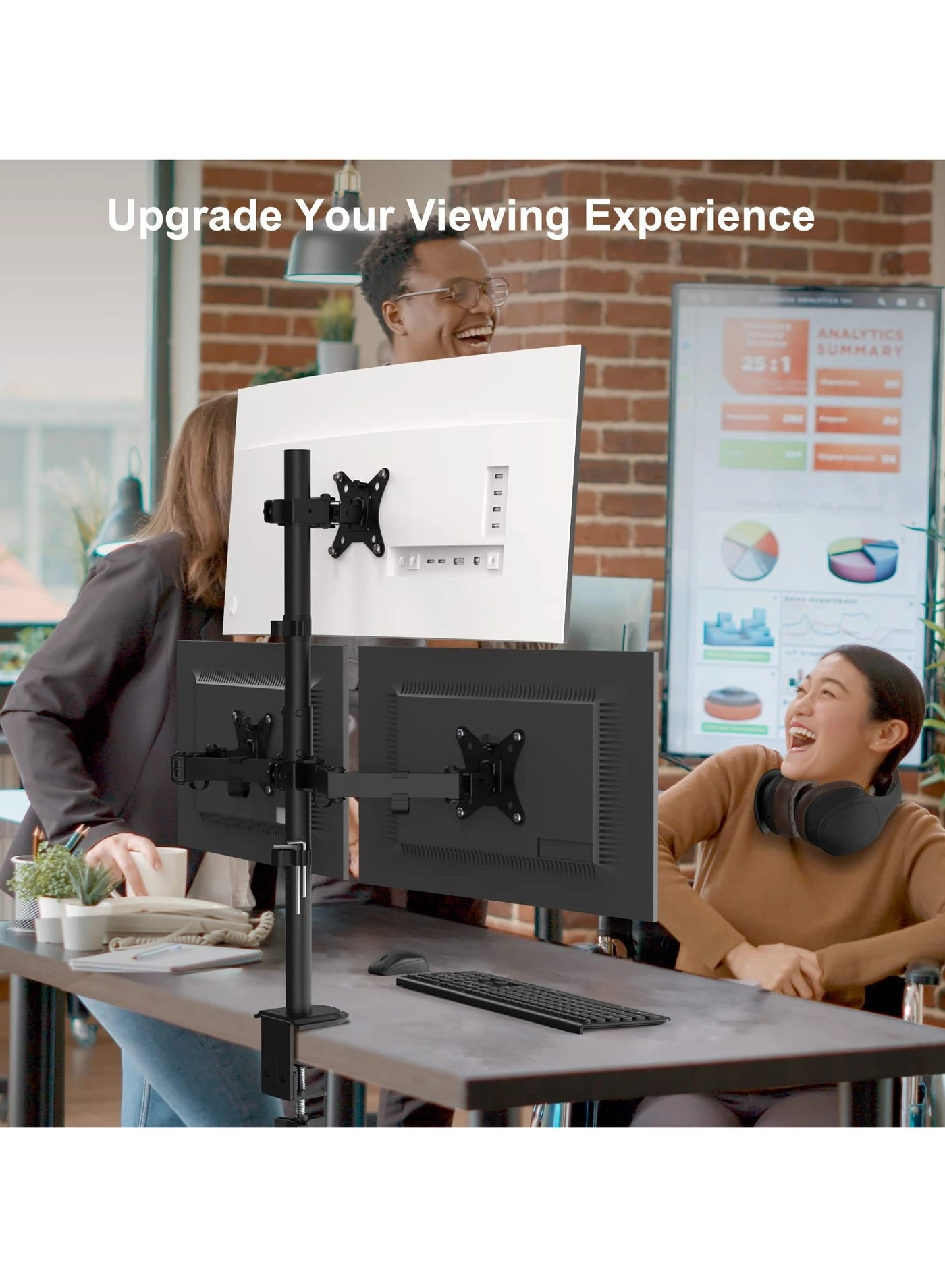 Monitor Mount - 3 monitors 13-32 Inch 75 x 75 / 100 x 100