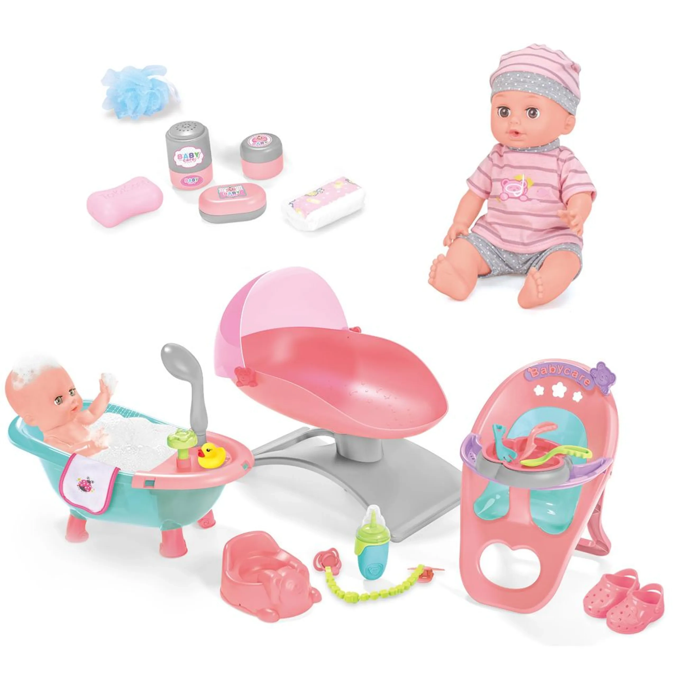 Baby Doll Playset - 3-In-1 14" Interactive Chip Ages 3+