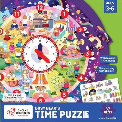 Busy Bear's Day Tell The Time Puzzle - 3-5 37 pieces