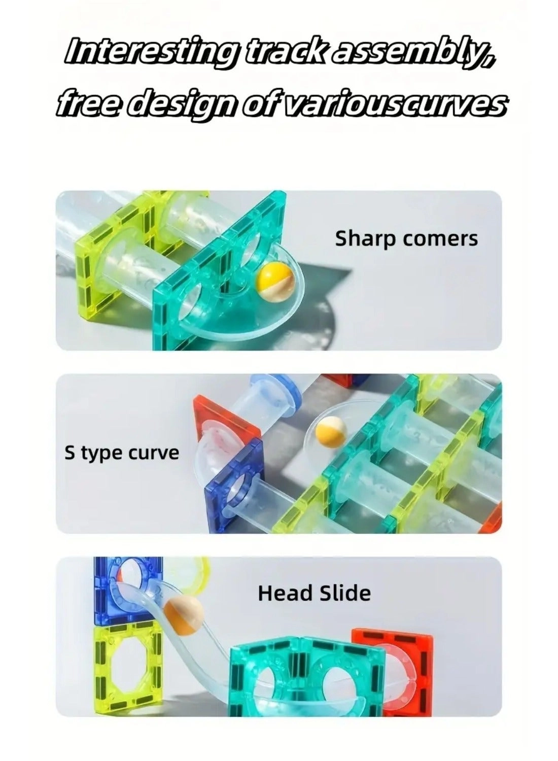 Magnetic Tiles Ball Track Set - 97+ pcs