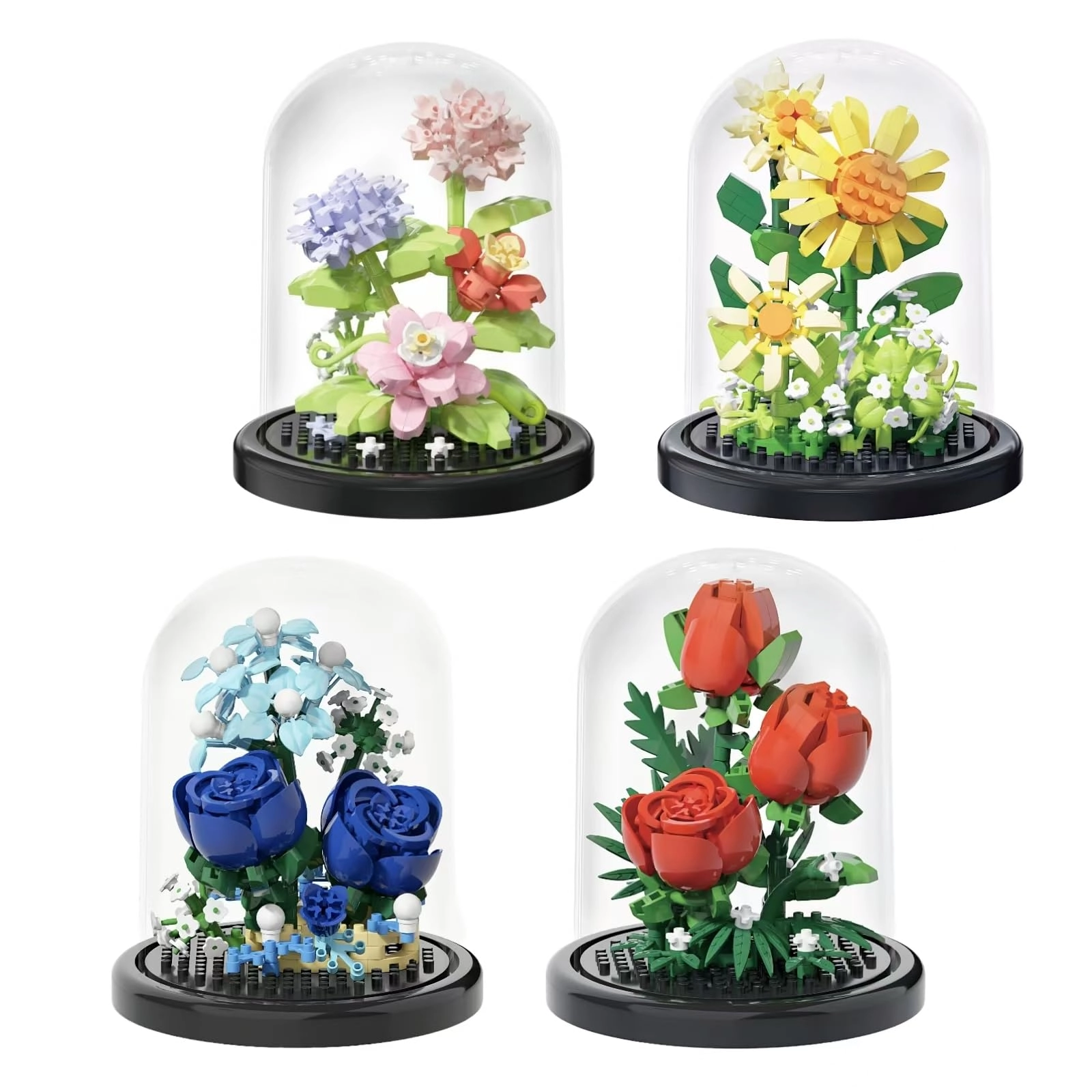 WULOBOOI Bonsai Tree Flowers (QL1232) - 4 Assembly Dust Cover Multicolor