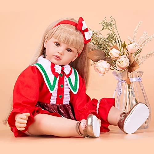 Reborn Baby Doll - 24 Inch Vinyl Cotton Body Pink Yarn Skirt Ages 3+