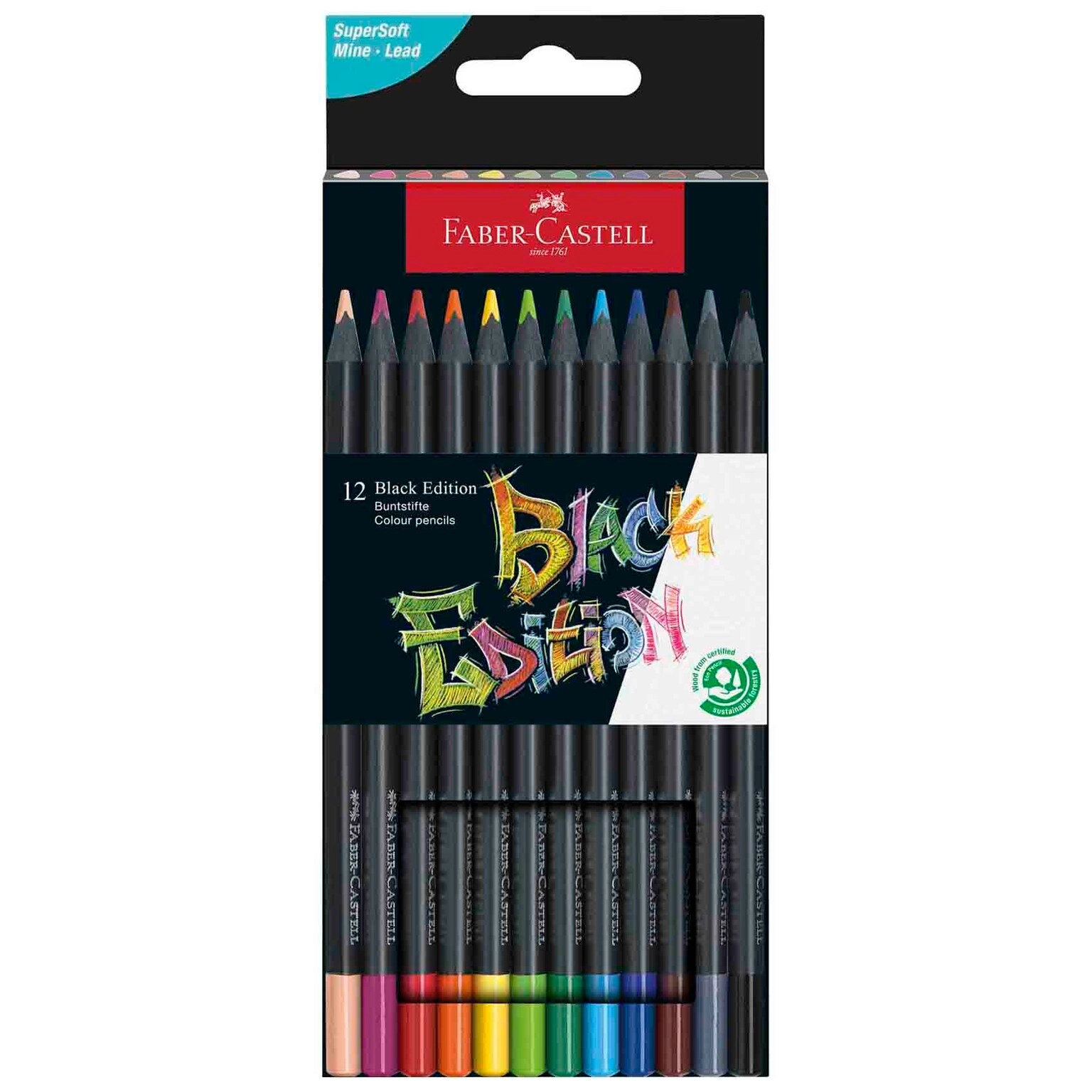 Faber-Castell Black Edition Color Pencils - 12pcs