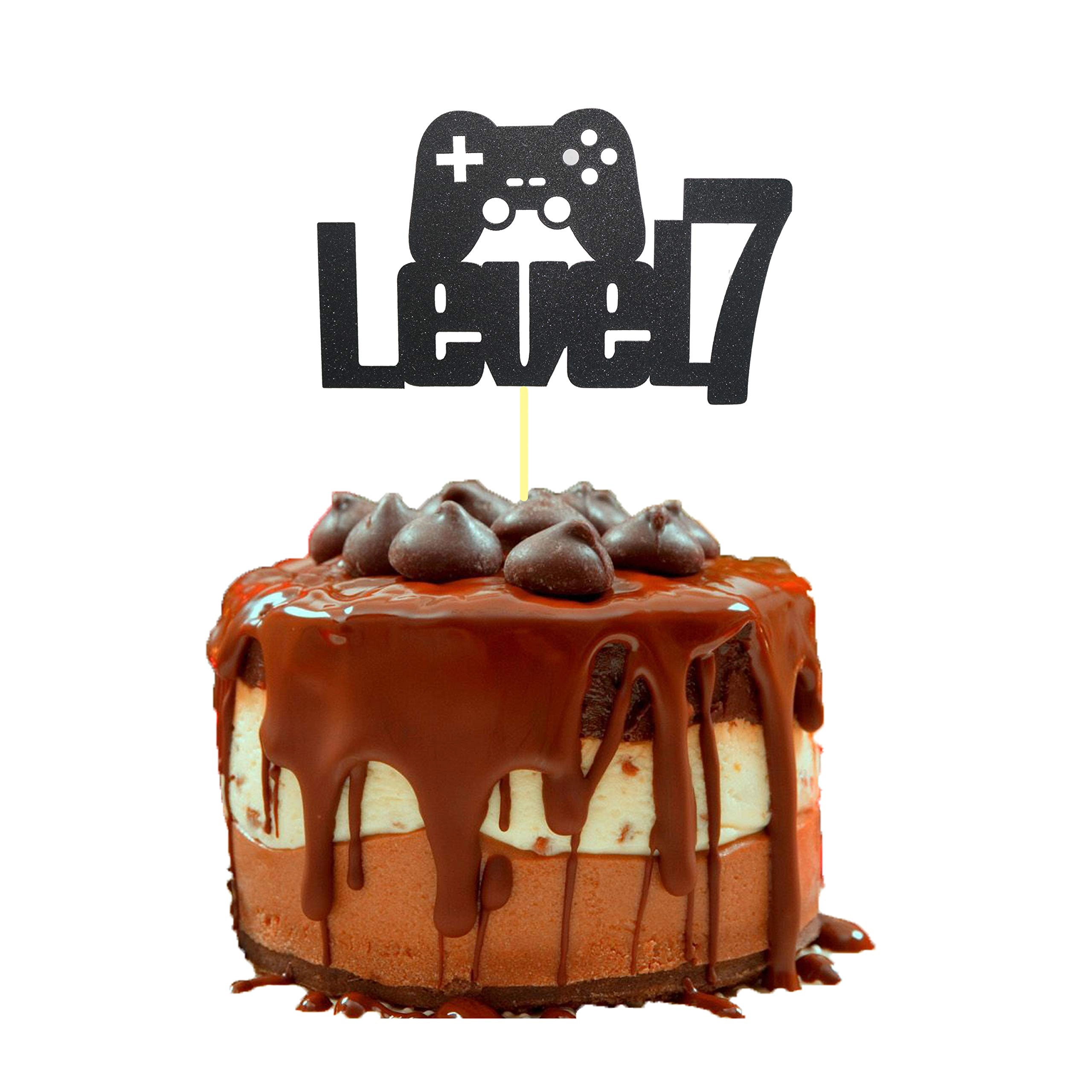 MZA STORES Video Game Level Up 7th Birthday Cake Topper