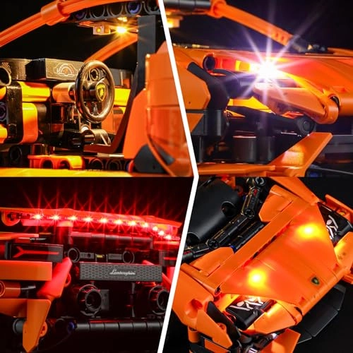 Led Lighting Kit - Orange for LEGO Lamborghini Huracán Tecnica 42196