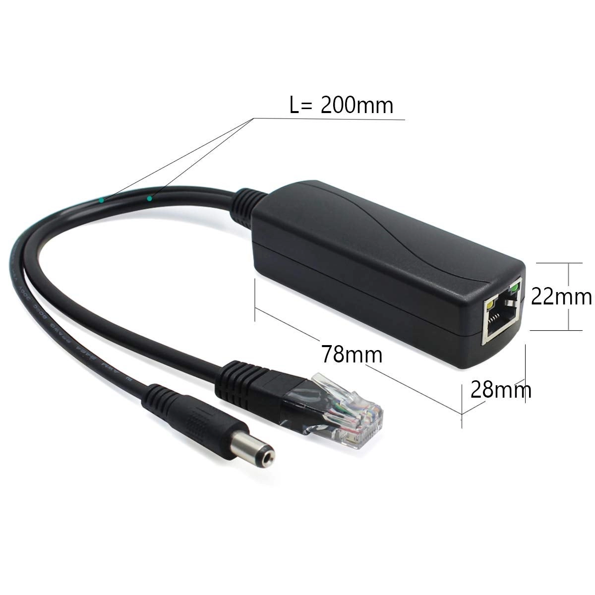 Gigabit PoE Splitter - 48V to 12V 2A