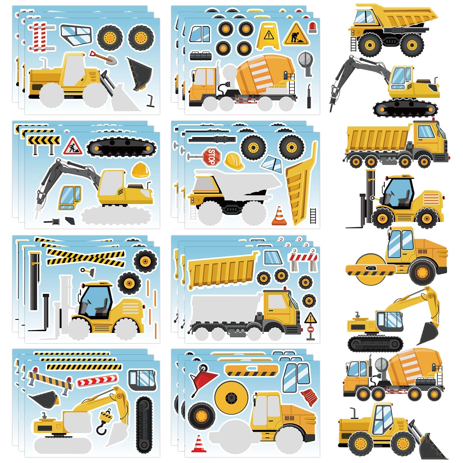 Hxezoc Construction Vehicle Activity Sticker Book 32 pcs