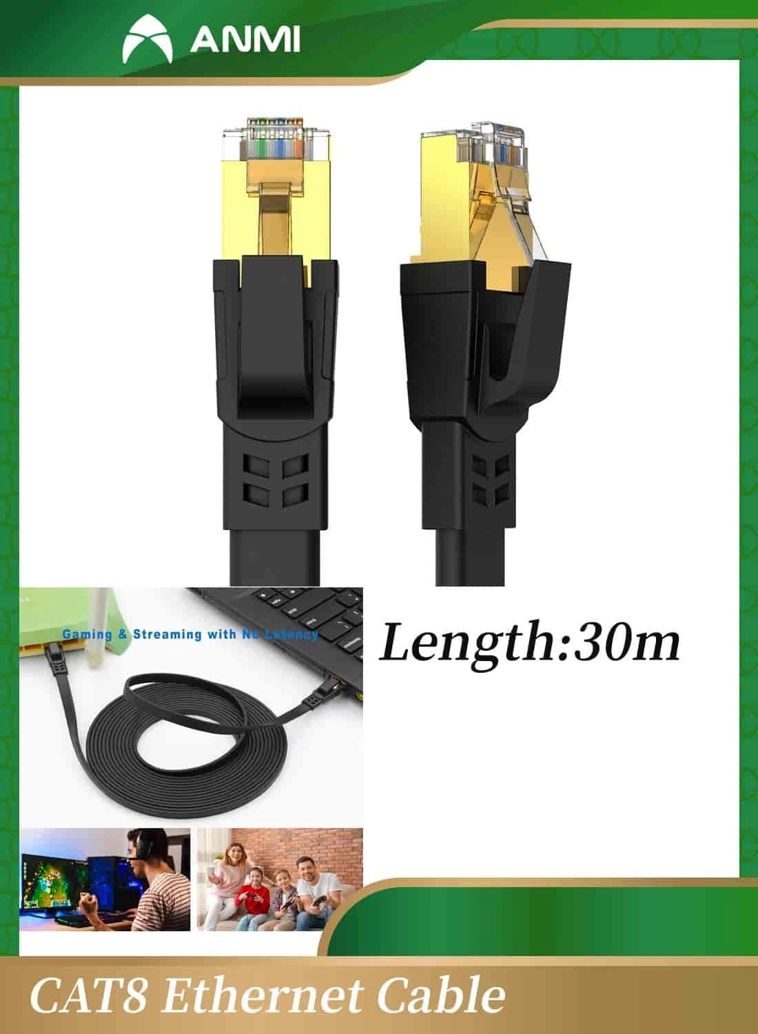 Anmi CAT8 Ethernet Cable - 30 m