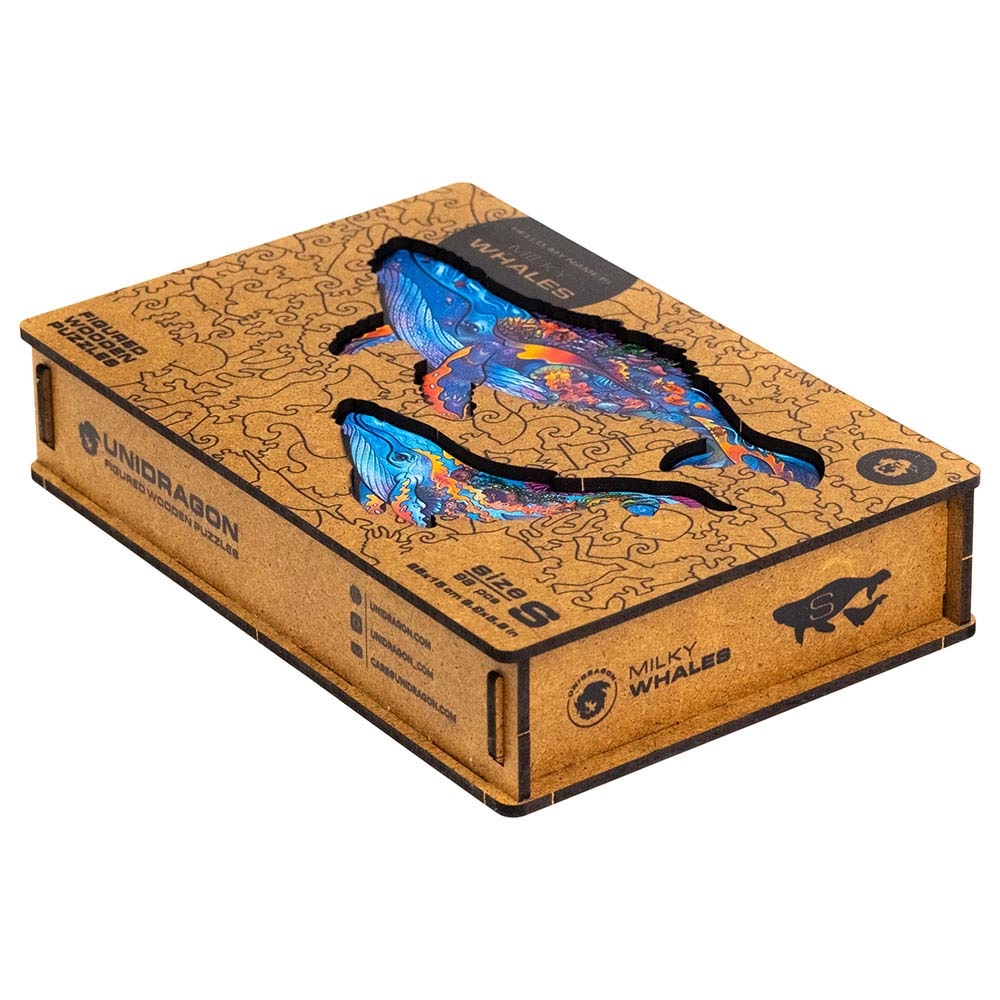 Milky Whales Wooden Puzzle (4107390-WHALES_S) - 98 pcs